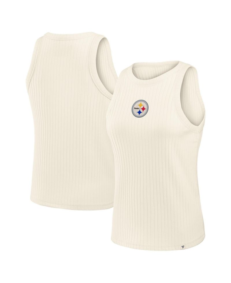 Women's Cream Pittsburgh ST-Shirtlers Star Play Tri-Blend Ribbed Tank Top