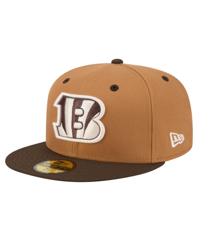 Men's Light Brown/Dark Brown Cincinnati Bengals Two-Tone Walnut 59FIFTY Fitted Hat