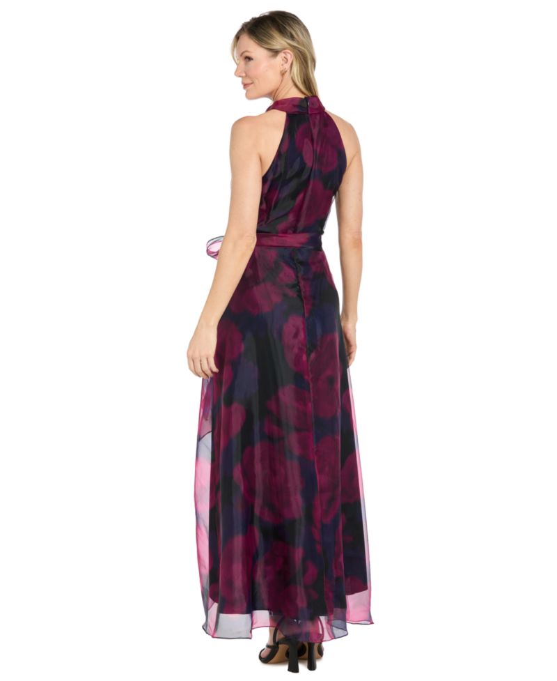 Women's Long Organza Low Halter Dress