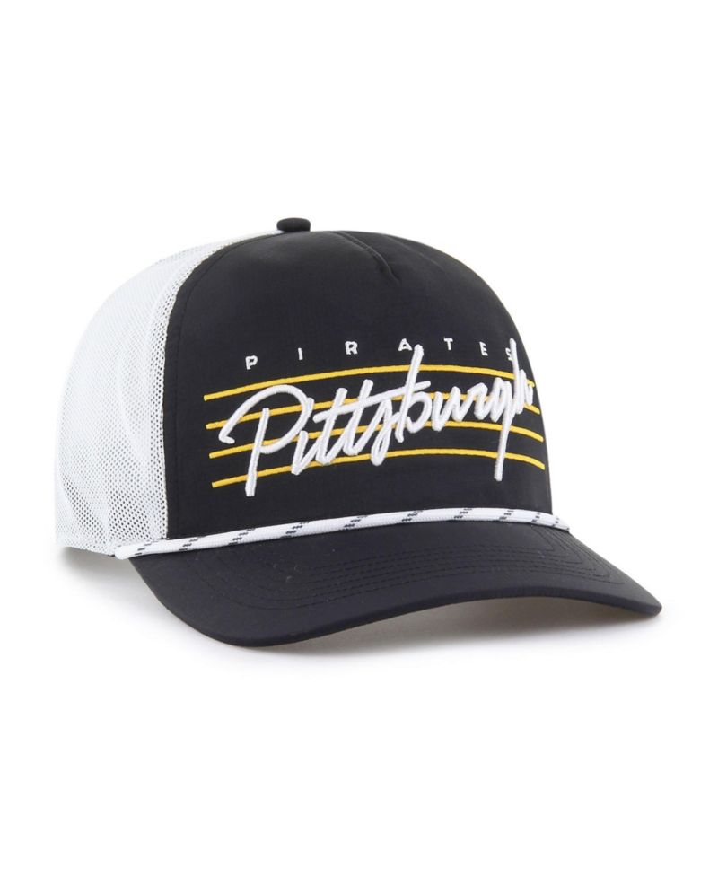47 Brand Men's Black Pittsburgh Pirates Brrr Downburst Mesh Hitch Adjustable Hat