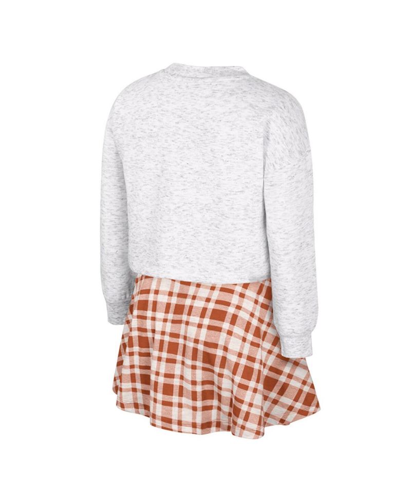 Big Girls 2-Piece Gray Texas Longhorns Marceline Plaid Skirt and Top Set