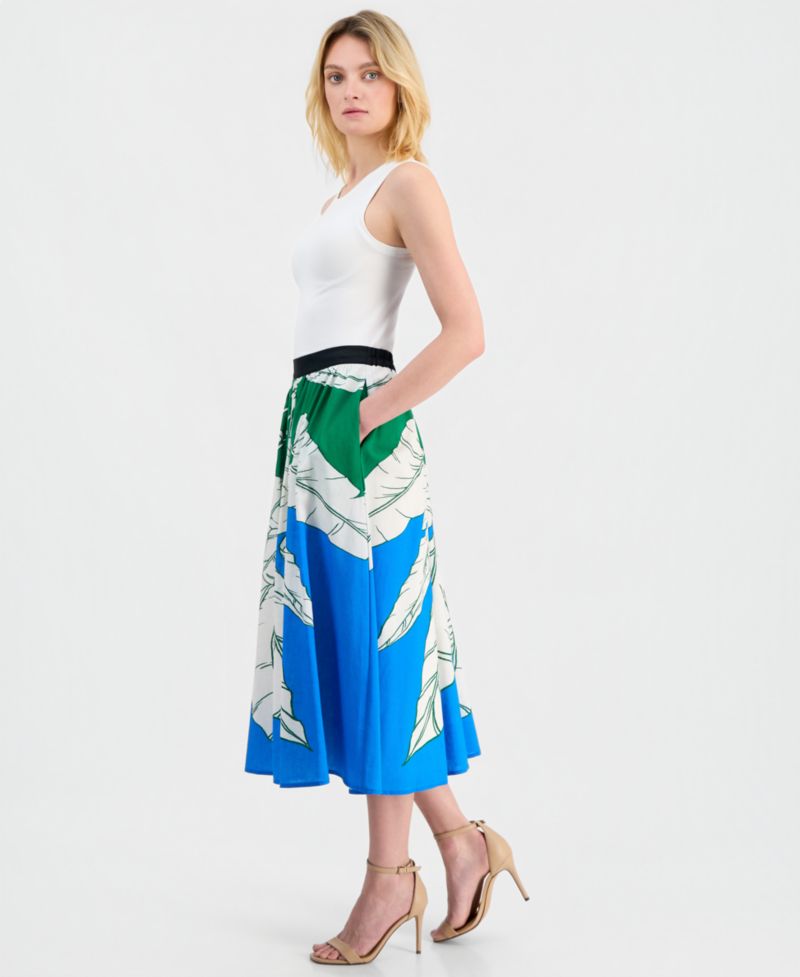 Women's Full Pull-On Elastic Midi Skirt