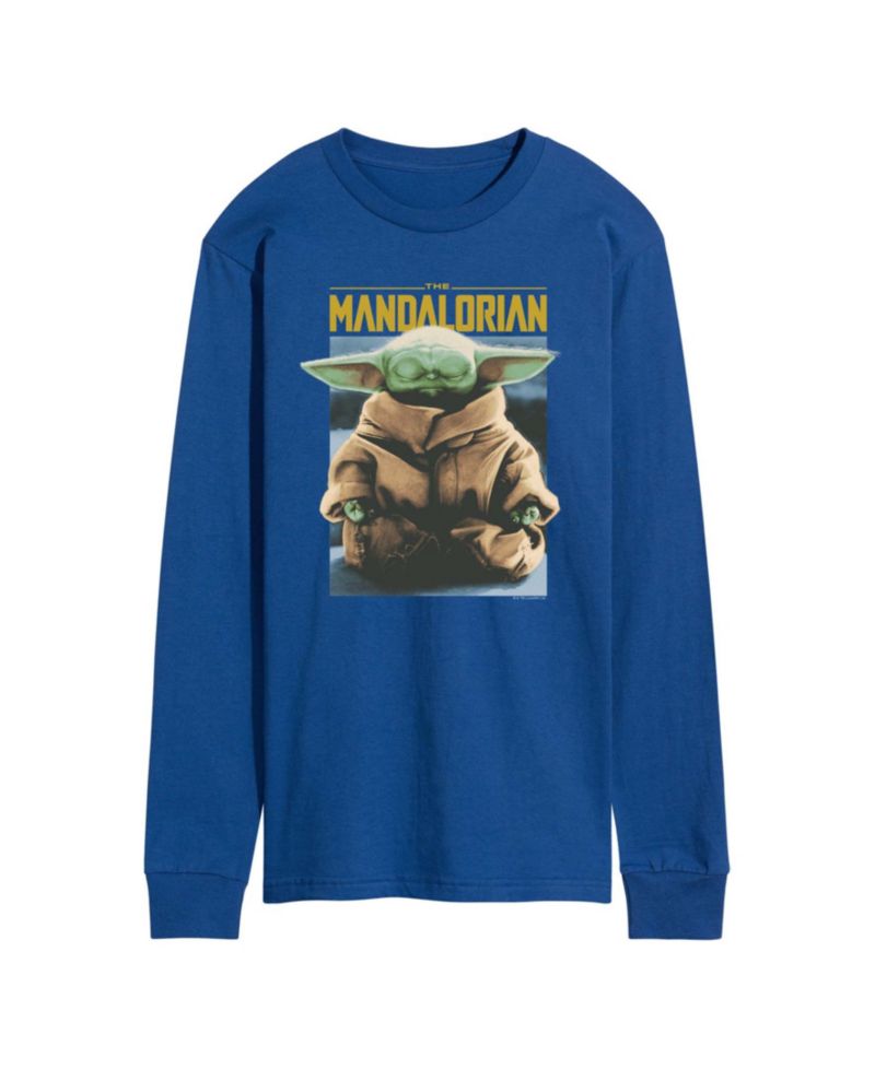 Men's The Mandalorian Meditate Child Long-Sleeve Graphic T-Shirt