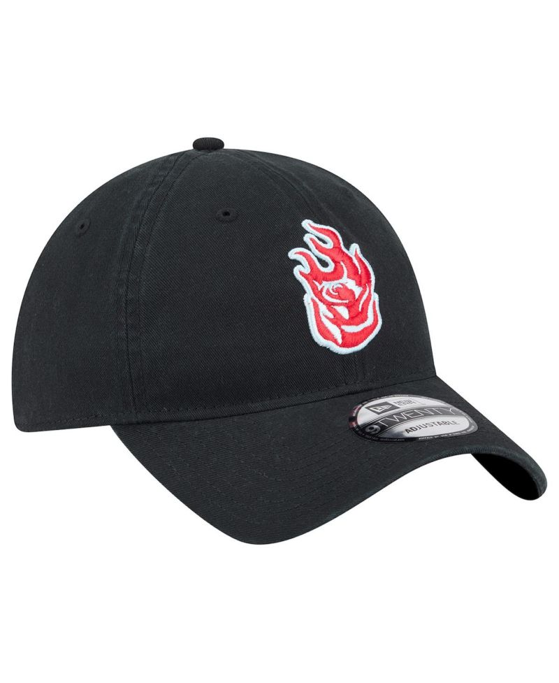 Men's Black Portland Fire 9TWENTY Core Logo Adjustable Hat