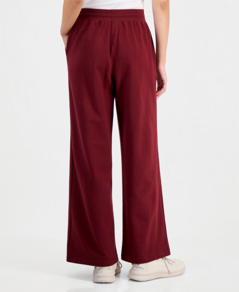 Women's Fleece Open-Hem Wide-Leg Pants
