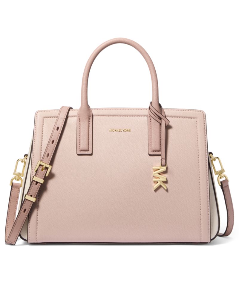 Michael Kors Laila Medium Color-Block Leather Satchel Handbag