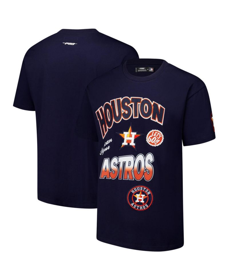 Men's Navy Houston Astros Turn It Up Dropped Shoulder T-Shirt