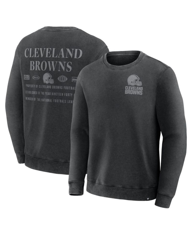Men's Black Cleveland Browns Deep Route Pullover Sweatshirt