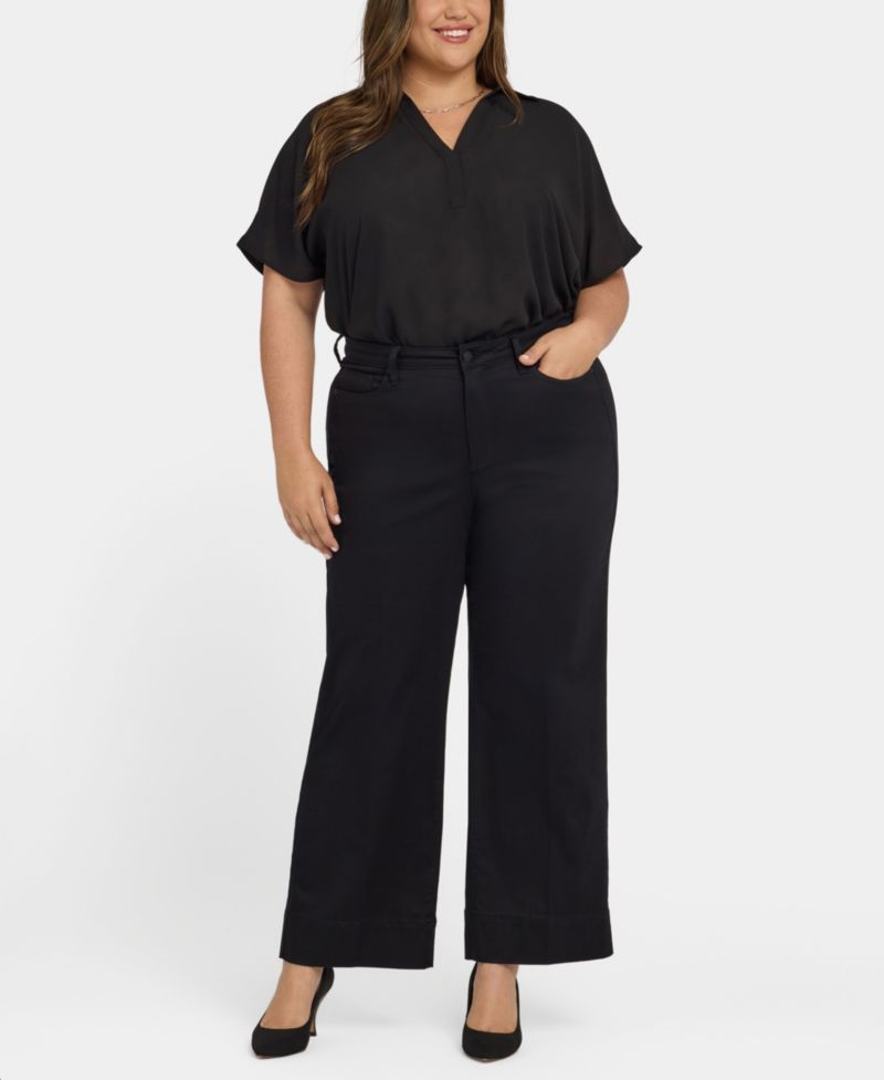 Plus Size Teresa Wide-Leg Ankle Hem Jeans
