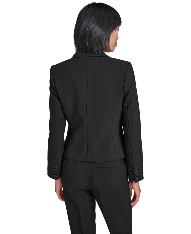 petite Peak-Lapel One-Button Blazer