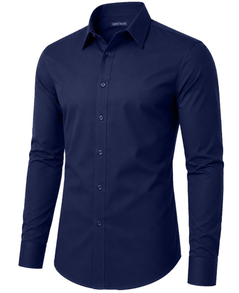 Men' Slim Fit Long Sleeve Stretch Dress Shirt