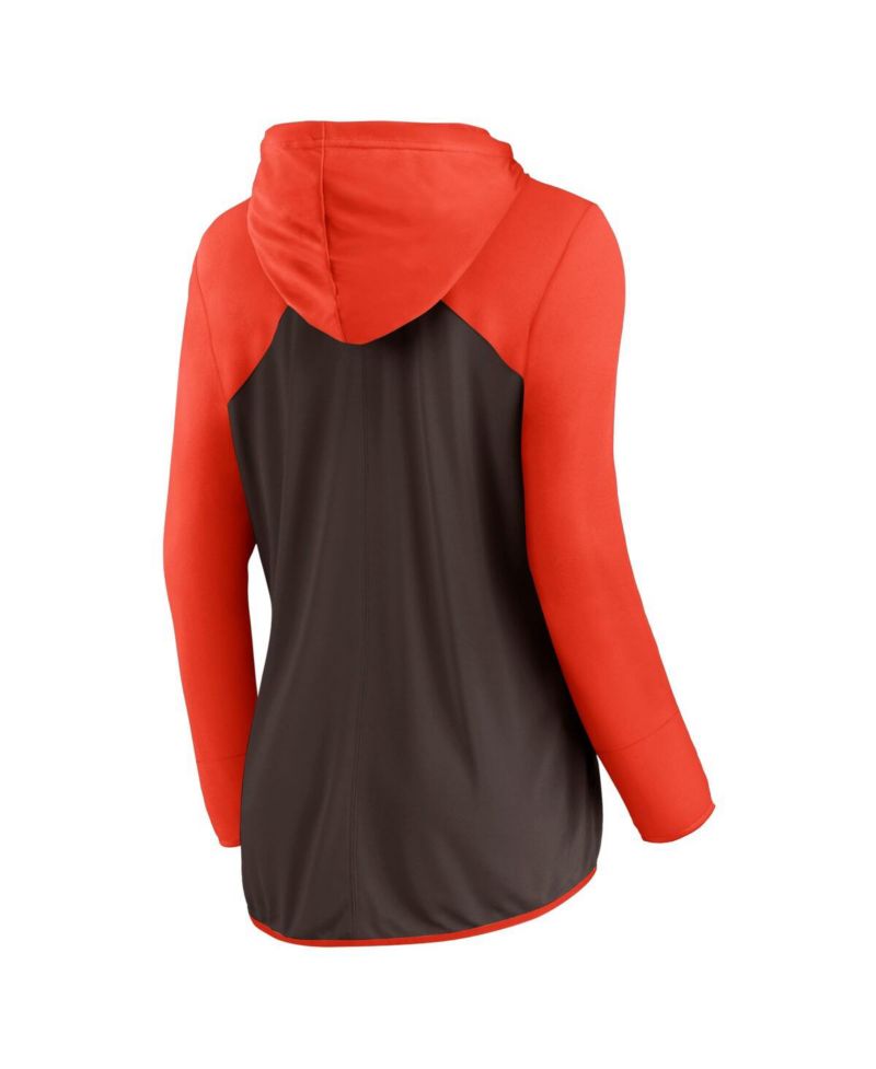Women's Brown, Orange Cleveland Browns Forever Fan Full-Zip Hoodie