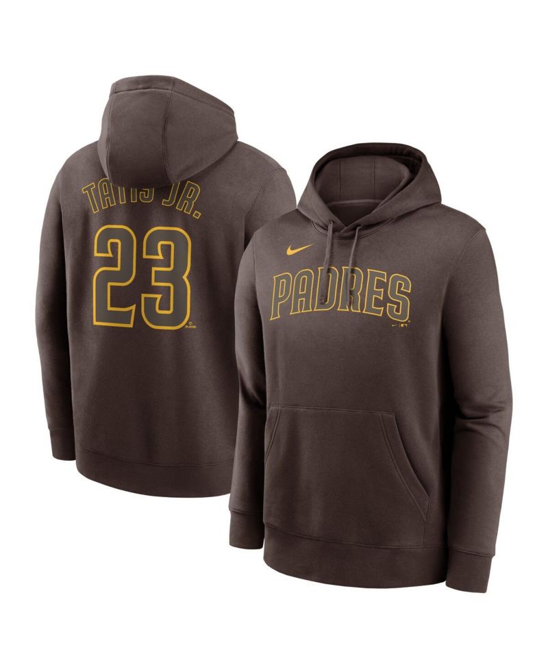 Men's Fernando Tatis Jr. Brown San Diego Padres Player Name & Number Club Fleece Pullover Hoodie