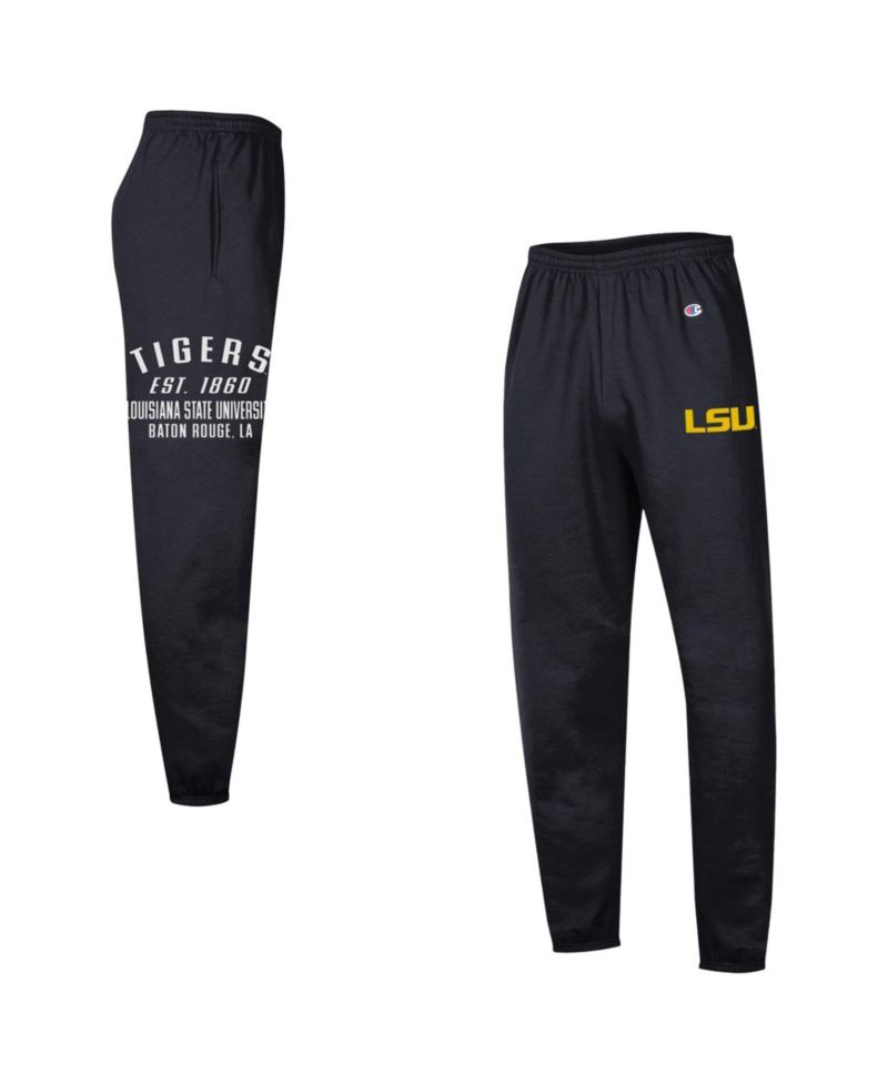 Men's Black LSU Tigers Powerblend Banded Fleece Sweatpants