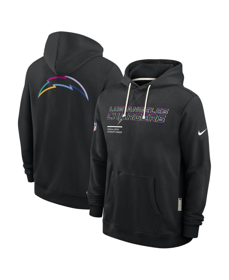Men's Black Los Angeles Chargers 2025 NFL Crucial Catch Sideline Standard Issue Dri-FIT Hoodie