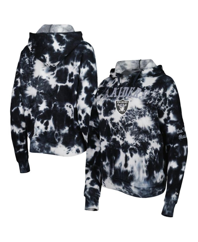 Women's Black Las Vegas Raiders Cloud Dye Fleece Pullover Hoodie