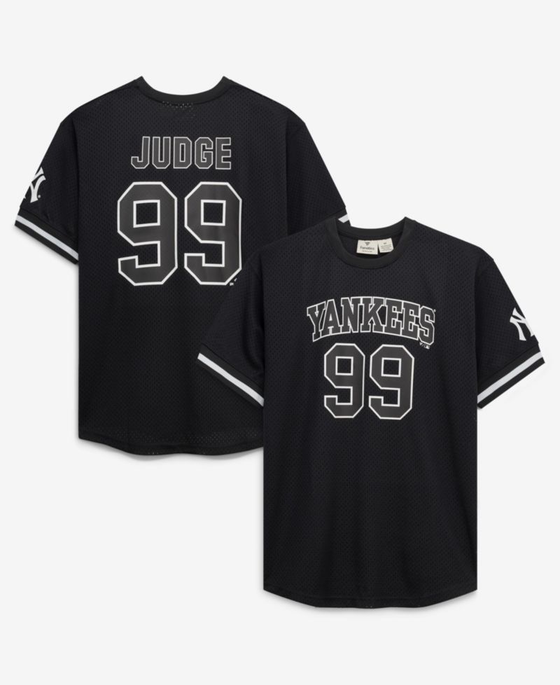 Men's Aaron Judge Black/White New York Yankees Big & Tall Heavyweight Mesh Jersey