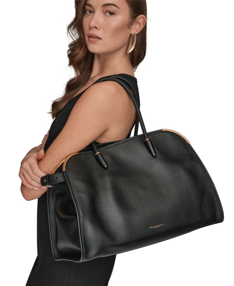 Satin Leather Tote Bag