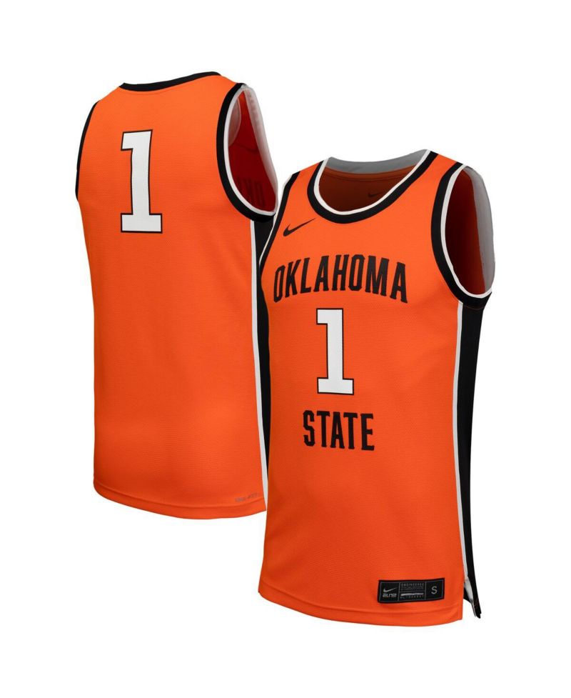 Men's 1 Orange Oklahoma State Cowboys Replica Basketball Jersey