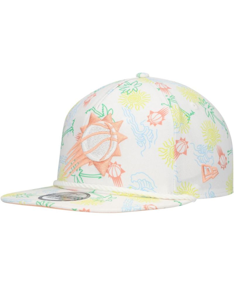 Men's White Phoenix Suns Palm Trees and Waves Golfer Adjustable Hat