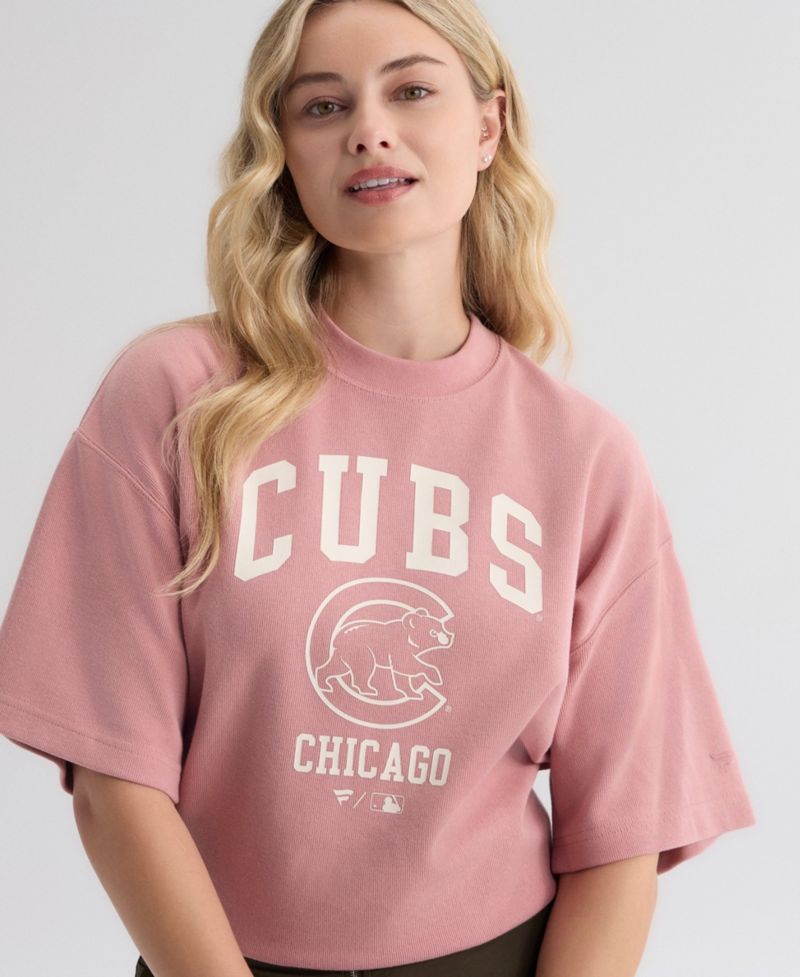 Women's Chicago Cubs Boxy Double-Face Rib T-Shirt