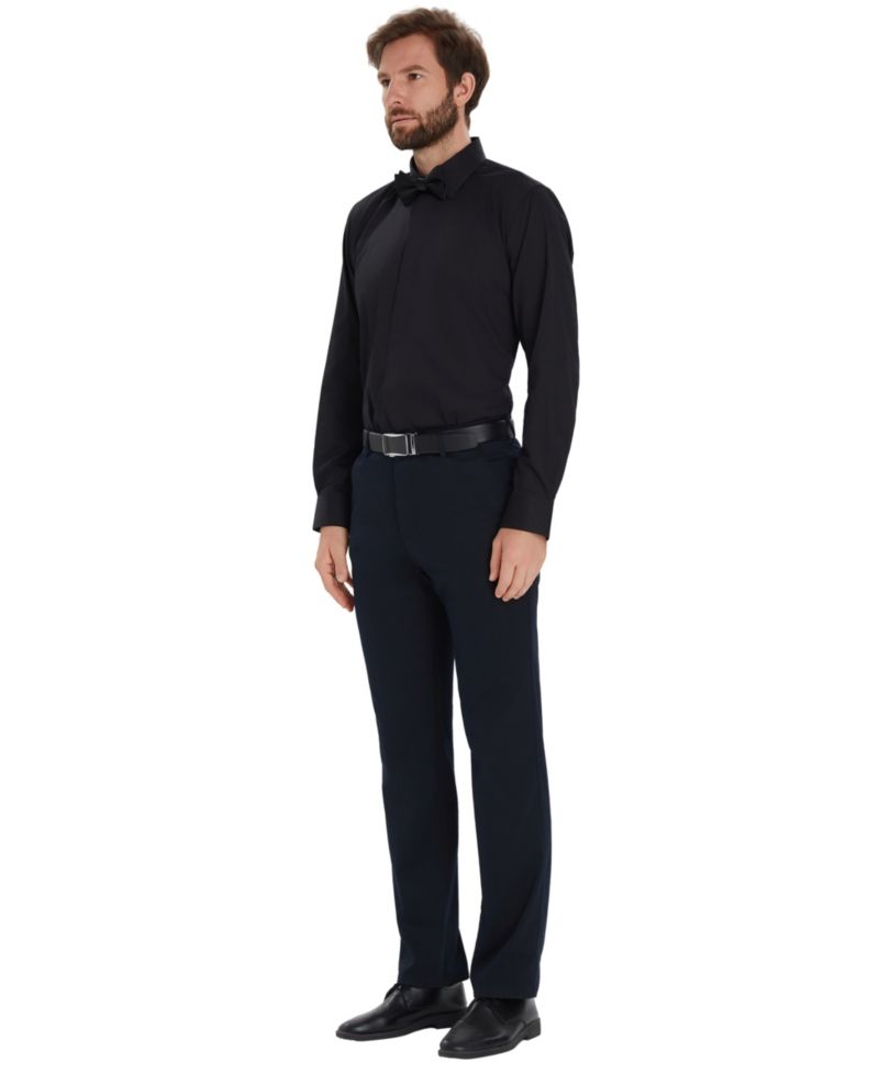 Men's Slim-Fit Formal Solid Dress Shirt