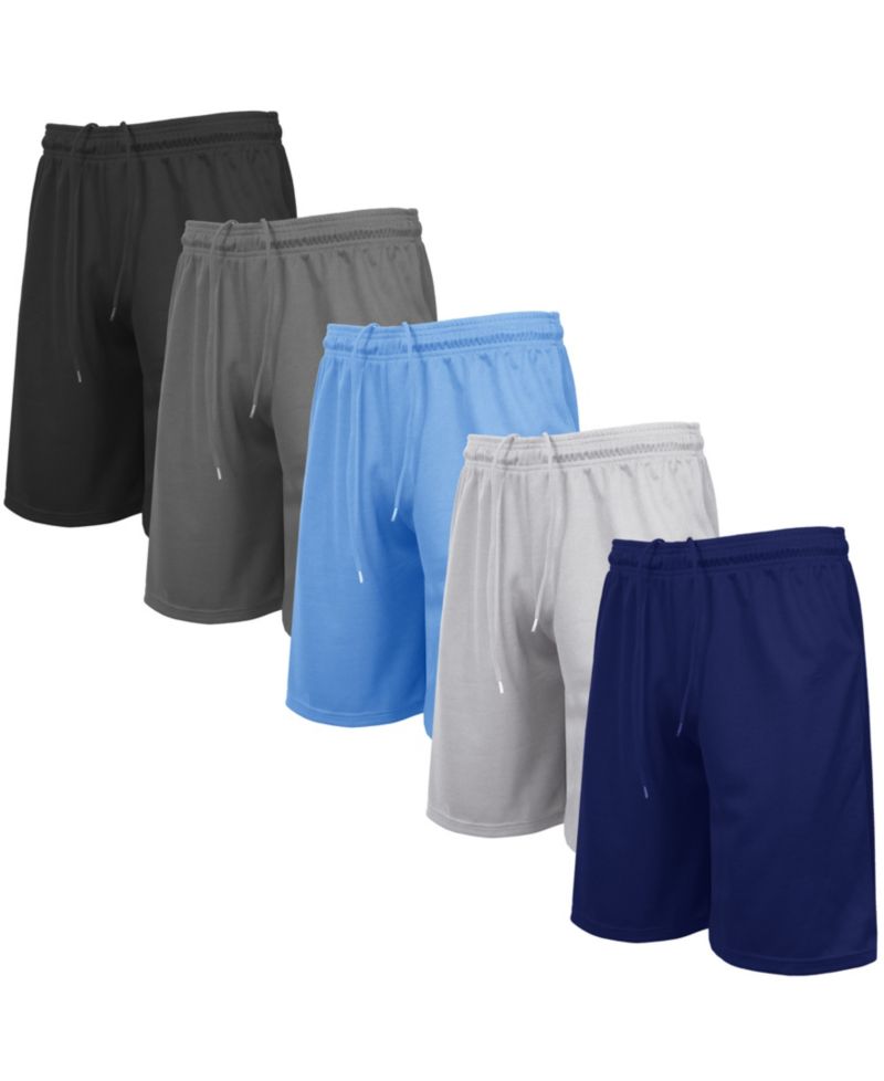 Men's 5-Pack Lightweight Breathable Moisture Wicking Mesh Shorts