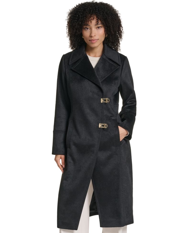 Women's Long Wool-Blend Toggle Coat
