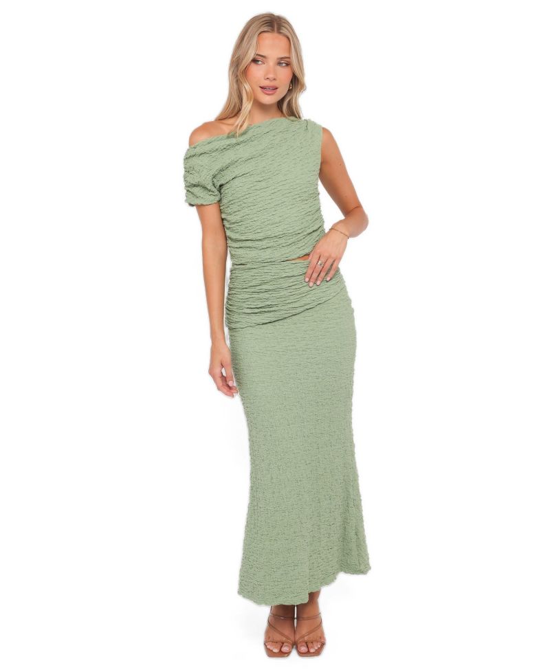 Women's Vesper Off-the-Shoulder Asymmetrical Maxi Top and Skirt, 2-Piece Set