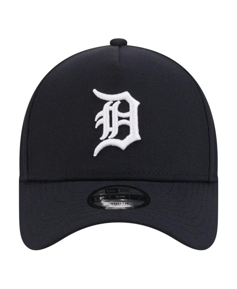 Big Boys and Girls Navy Detroit Tigers 9FORTY A-Frame Adjustable Hat