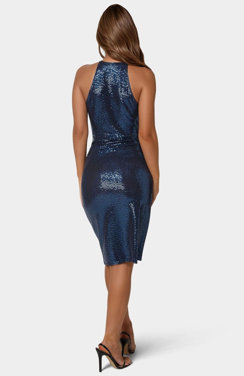 Women's Mock Neck Disco Dot Dress