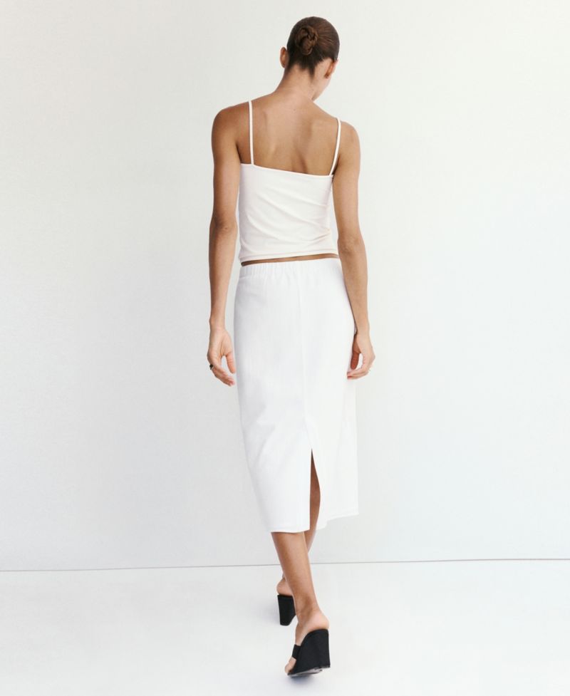 Women's Floral Embroidered Linen Skirt