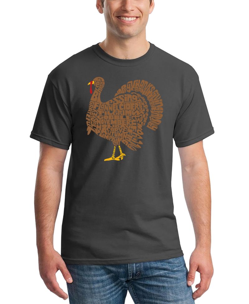 Men's Thanksgiving Turkey Word Art T-Shirt