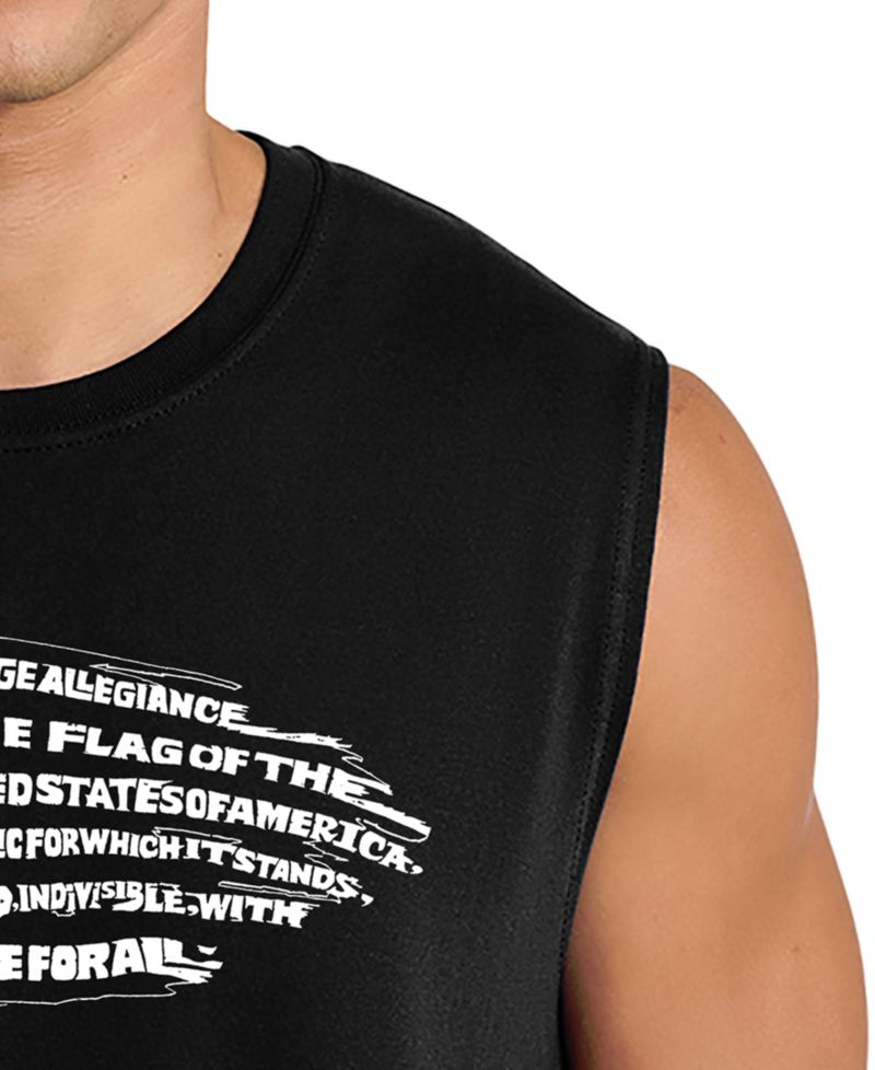 Men's American Flag Text Graphic Tank Top