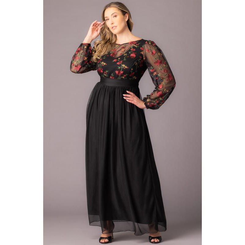 Plus Size Eternal Embroidered Bodice Evening Gown