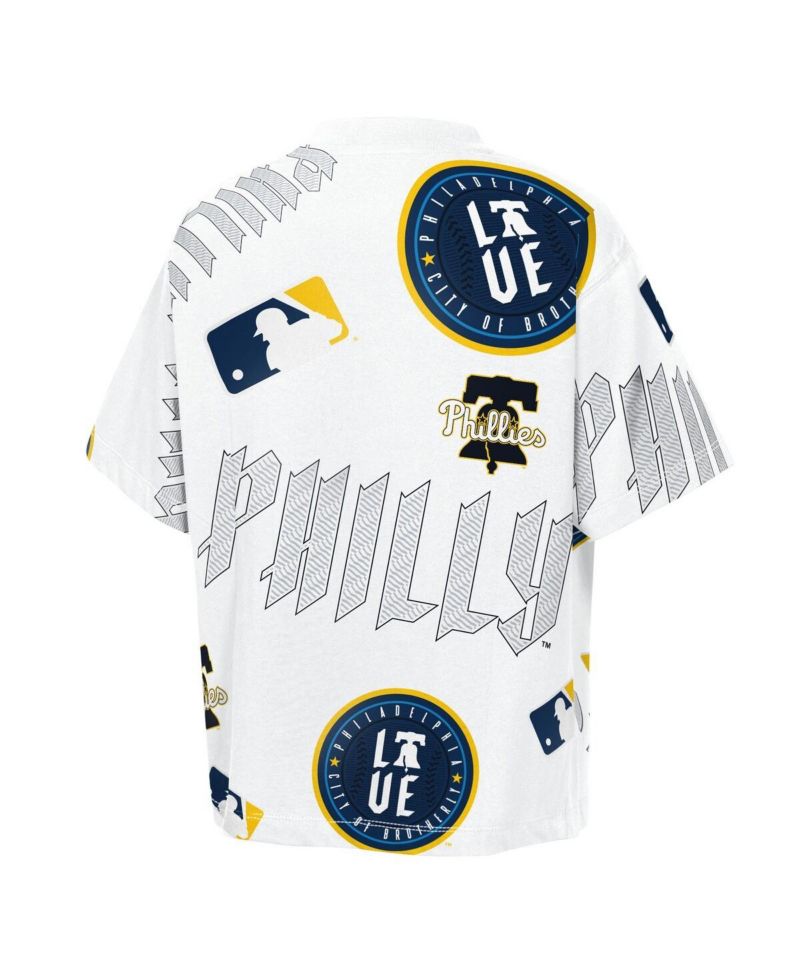 Big Boys and Girls White Philadelphia Phillies Circus Catch T-Shirt