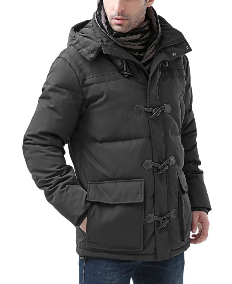 Men's Hooded Toggle Down Parka Coat