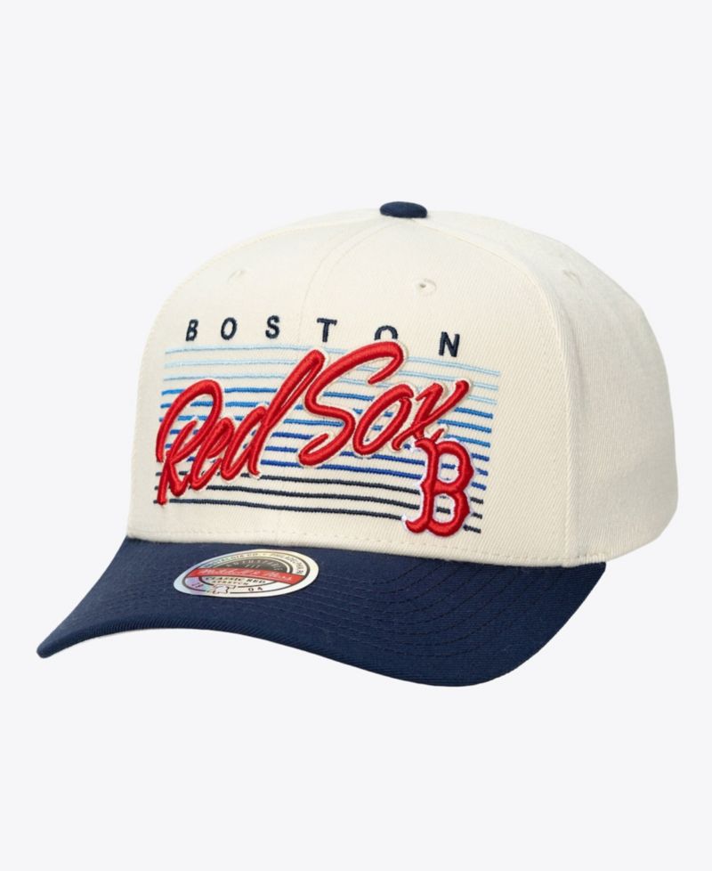 Men's and Women's Cream Boston Red Sox Retro Lines Stretch Snapback Hat