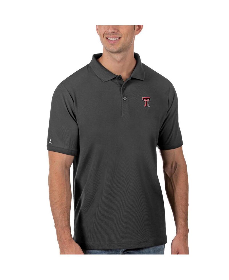 Men's Anthracite Texas Tech Red Raiders Legacy Pique Polo Shirt