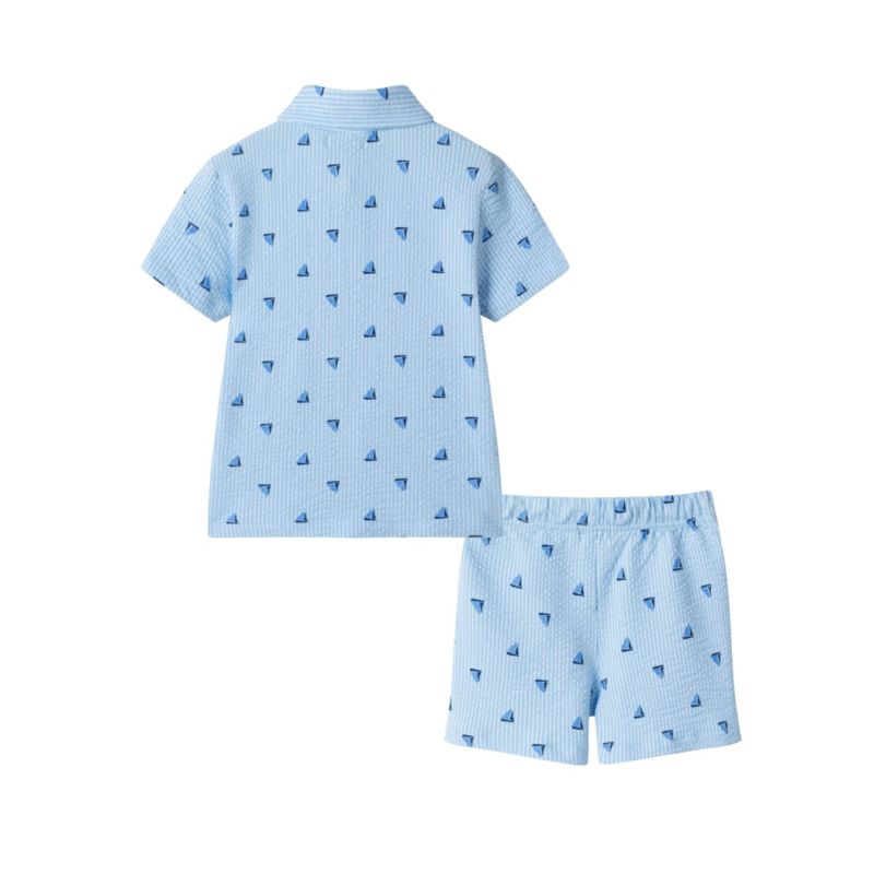 Toddler Boys Toddler/Child Sailboat Button Down and Shorts Cabana Set