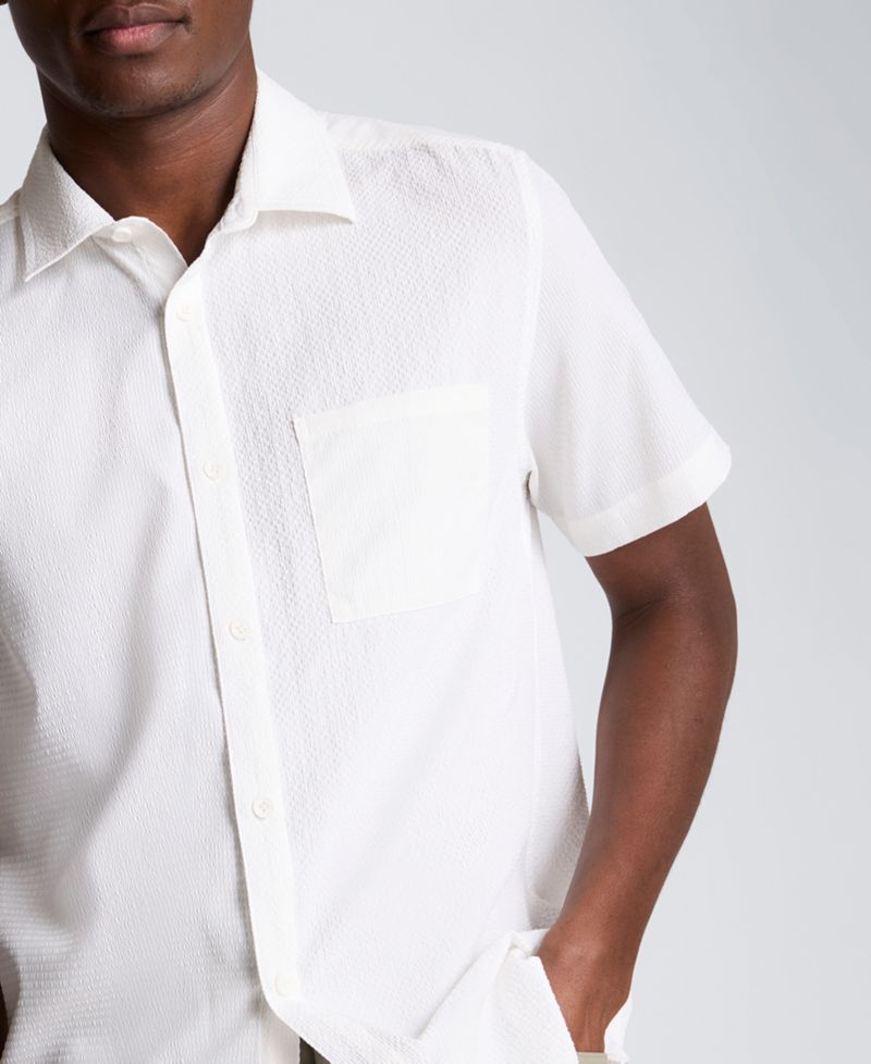 Men's Seersucker Point Collar Shirt