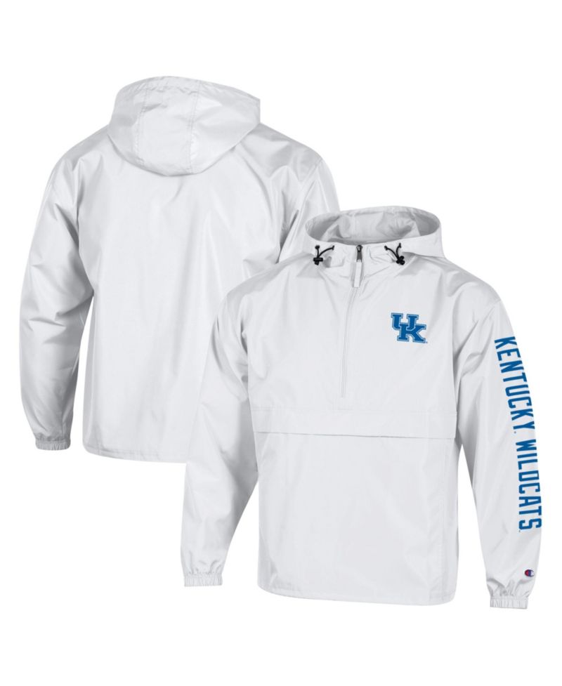 Men's White Kentucky Wildcats Cloud Packable Half-Zip Hooded Jacket
