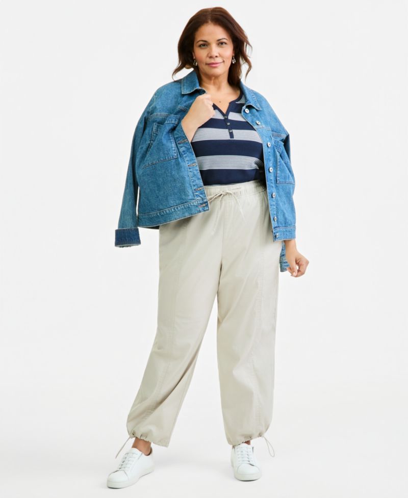 Petite Utility Bungee Pull-On Ankle Pants