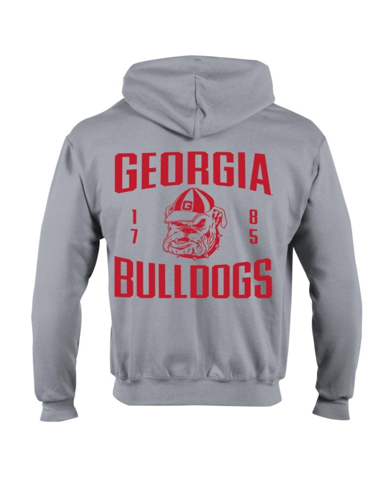 Men's Gray Georgia Bulldogs Varsity Power blend Full-Zip Fleece Hoodie