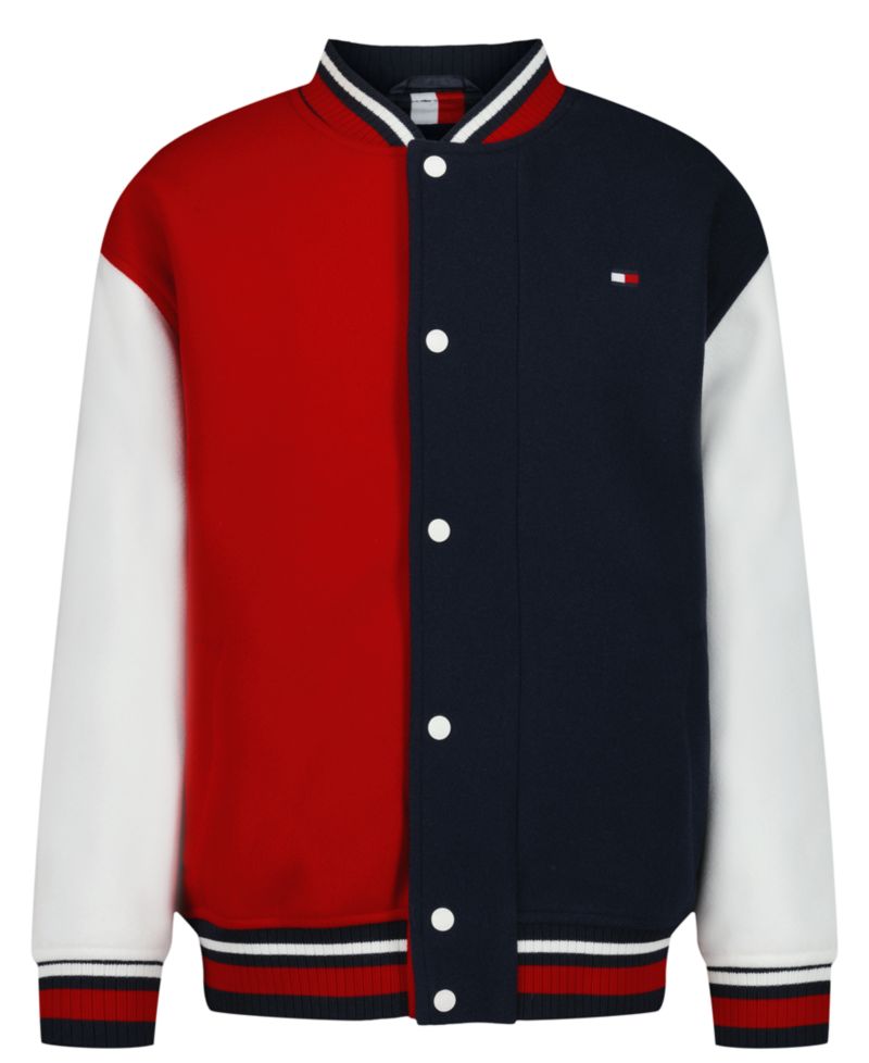 Boys' 8-20 Striped-Ribbed Colorblock Bomber Jacket