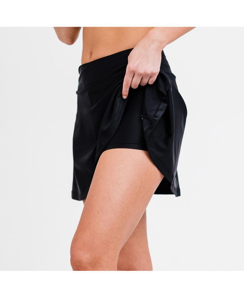 Plus Size High Waisted Chlorine Resistant Flowy Swim Skort With Attached Shorts