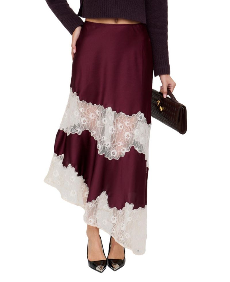 Women's Eleanor Lace Insert Midi Skirt