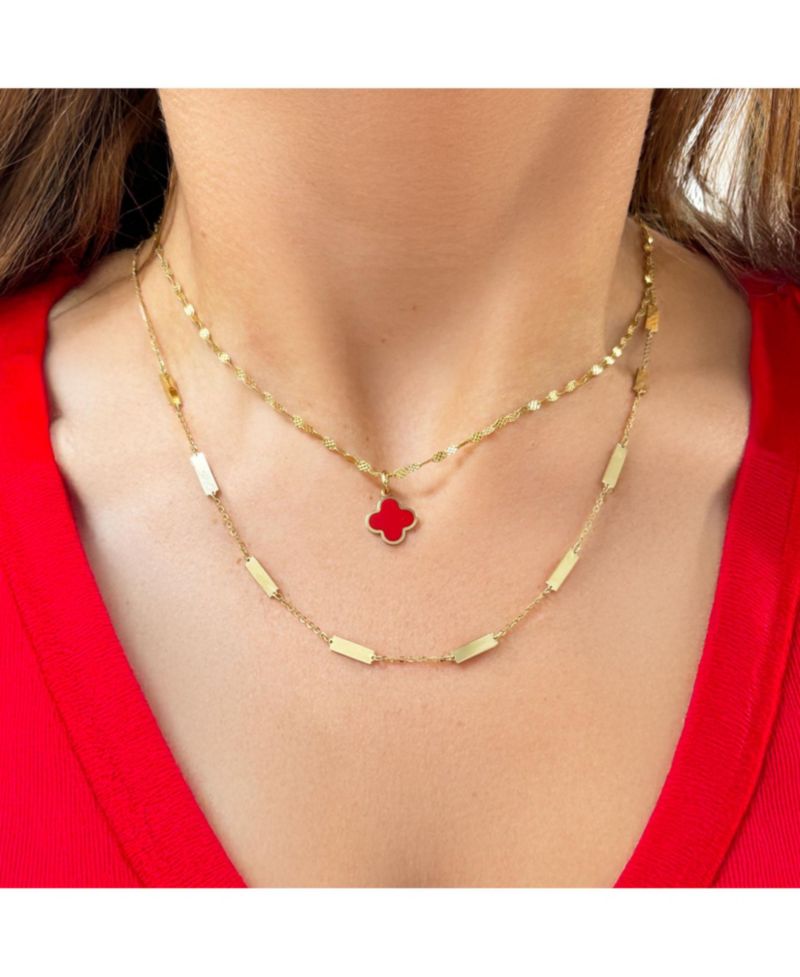 Coral Clover Charm - 10 millimeters