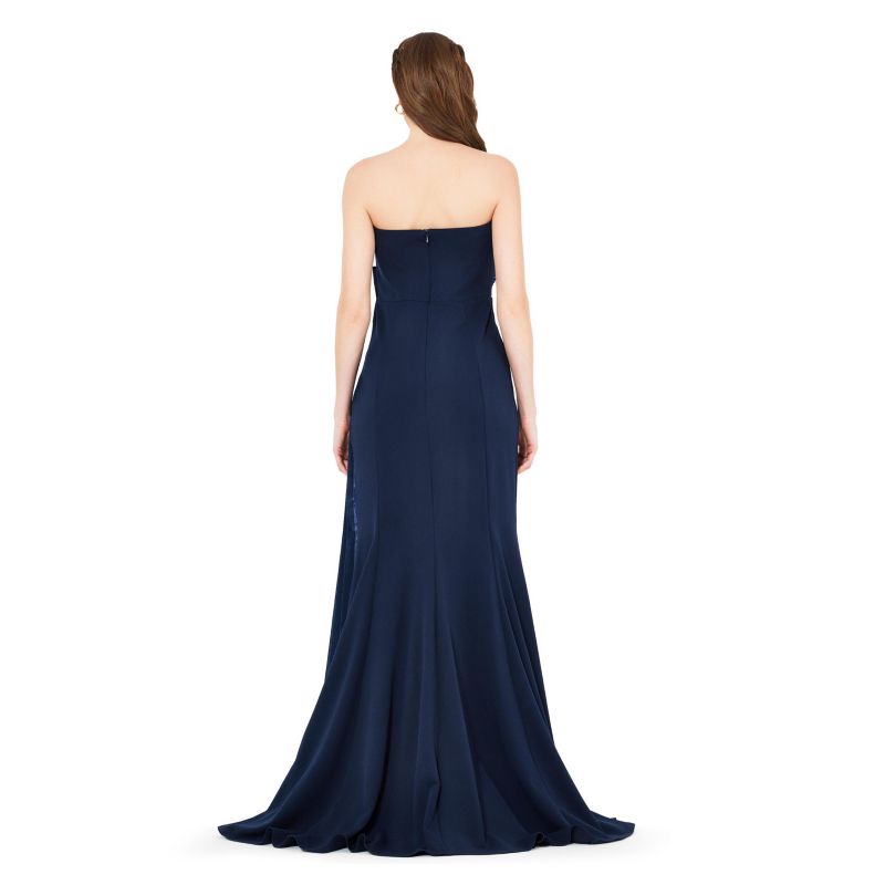 3D Pleated Drape Strapless Gown