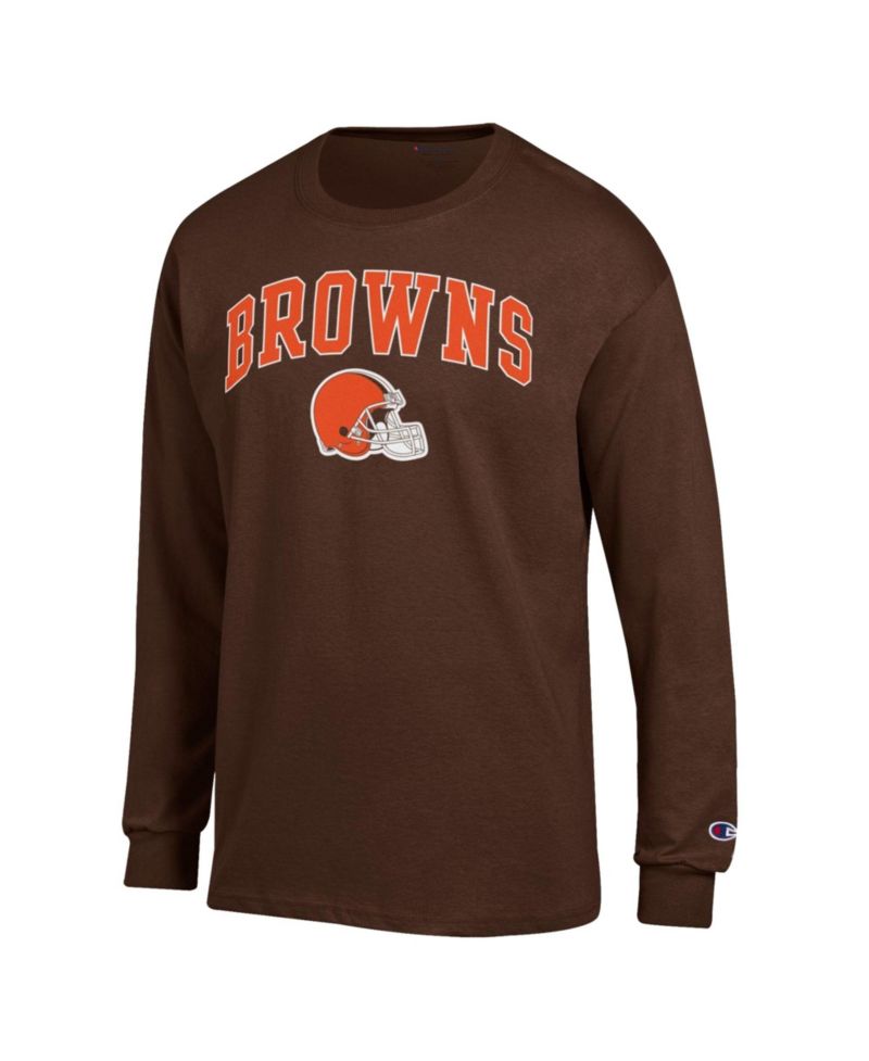 Men's Cleveland Browns Screen-Print Cotton Long Sleeve T-Shirt
